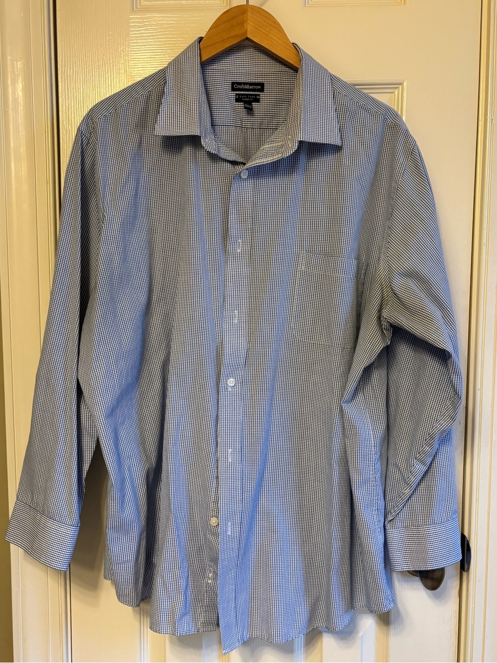 croft & barrow Blue Micro-Check Men’s Dress Shirt